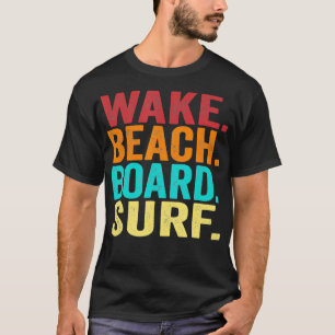 Camiseta Wake Beach Board Surf Beach Surfing Vintage Surfin