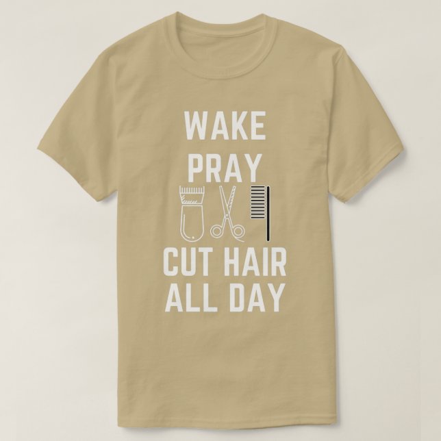 Camiseta Wake Pray Cut Hair 3 (Diseño del anverso)