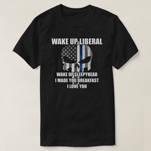 Camiseta Wake Up Liberal Sticker (Diseño del anverso)