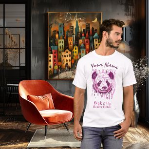 Camiseta Wake Up - Matrix Reality Glitch   Cyberpunk Panda
