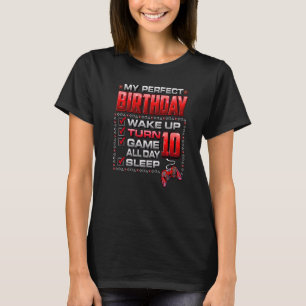 Camiseta Wake Up Turn 10 Game All Day Gamer 10 cumpleaños