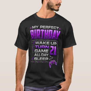 Camiseta Wake Up Turn 21 Game All Day Gamer 21 cumpleaños