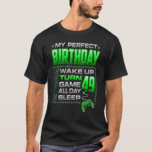 Camiseta Wake Up Turn 49 Game All Day Gamer 49th Birthday P (Anverso)