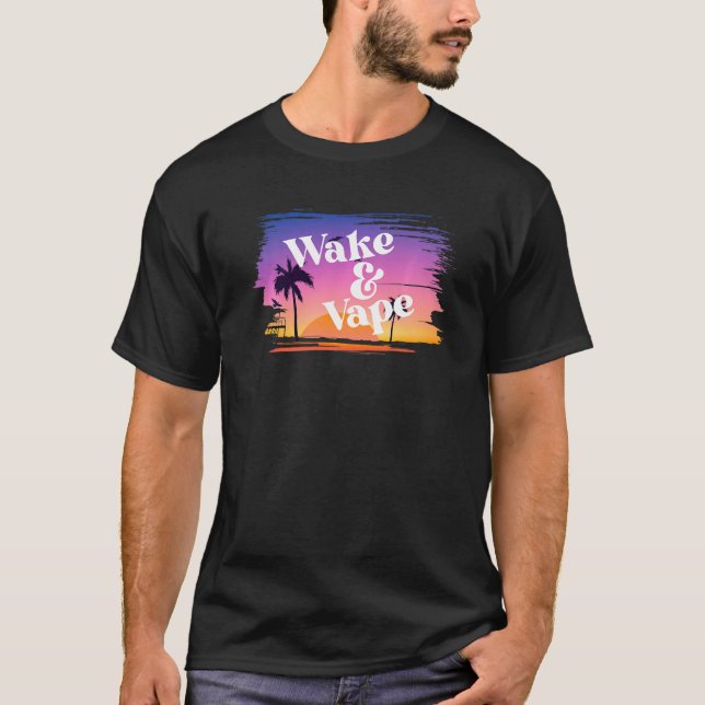 Camiseta Wake & Vape Sunrise Vaping Hobbyist & Nicotine Fie (Anverso)