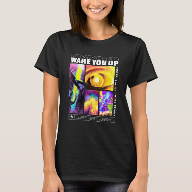 Camiseta Wake You Up Techno EDM Rave (Anverso)