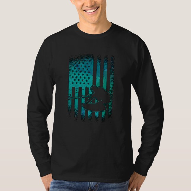 Camiseta Wakeboard American Flag Wakeboarder Wakeboarding (Anverso)