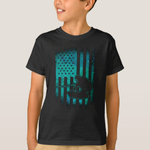 Camiseta Wakeboard Bandera Americana Wakeboarder Wakeboard