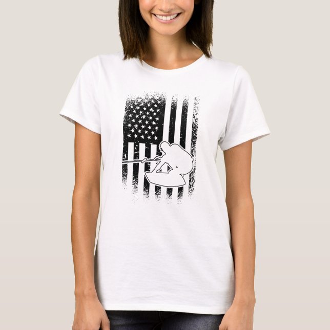 Camiseta Wakeboard Bandera Americana Wakeboarding Wakeboard (Anverso)