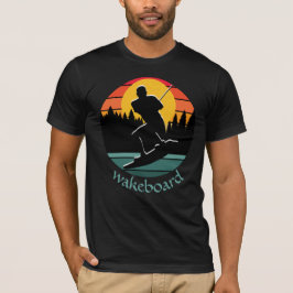 Camiseta Wakeboard Naranja Retro de deportes de esquí acuát