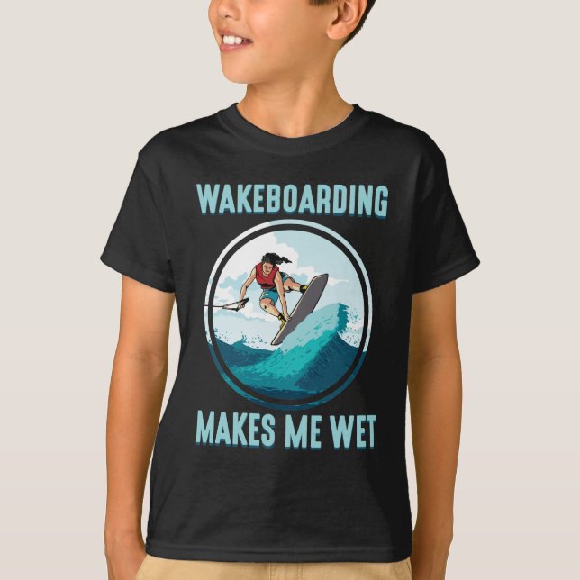Camiseta Wakeboarding me hace adicto al deporte acuático (Anverso)