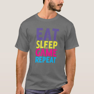 Camiseta Wakeup Eat Sleep Game Repetir juego divertido
