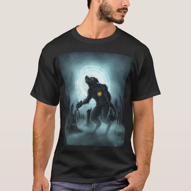 Camiseta Waking The Wolf - Werewolf In Full Moon Forest (Anverso)