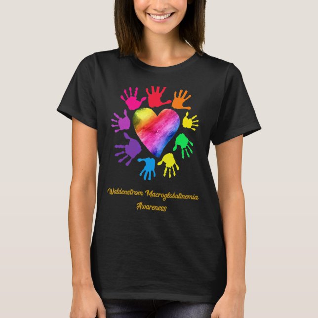 Camiseta Waldenstrom Macroglobulinemia Manos de concientiza (Anverso)