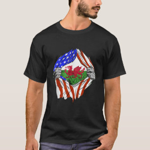 Camiseta Wales America Estados Unidos Galesa de pecho Dragó