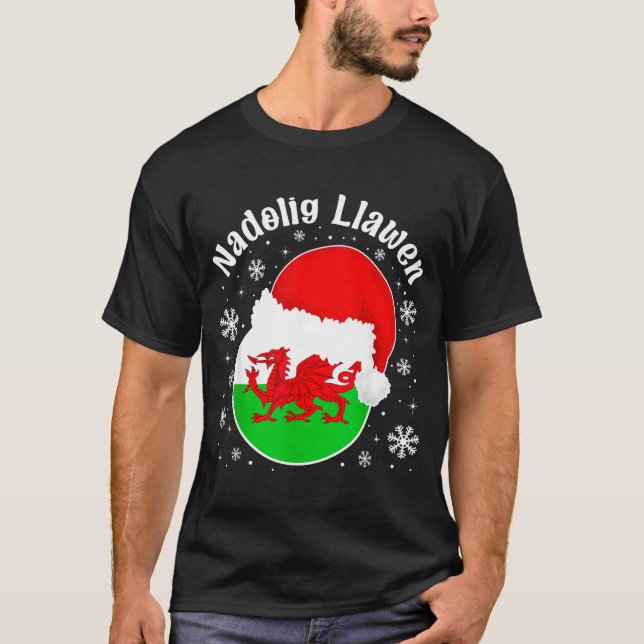 Camiseta Wales Christmas Welsh Christmas Greeting Nadolig L (Anverso)