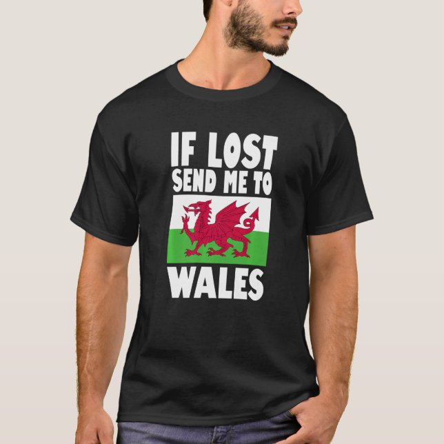Camiseta Wales Flag Design  If lost send me to Wales Premiu (Anverso)
