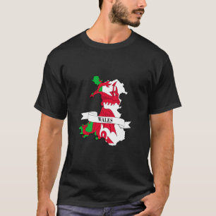 Camiseta wales flag map