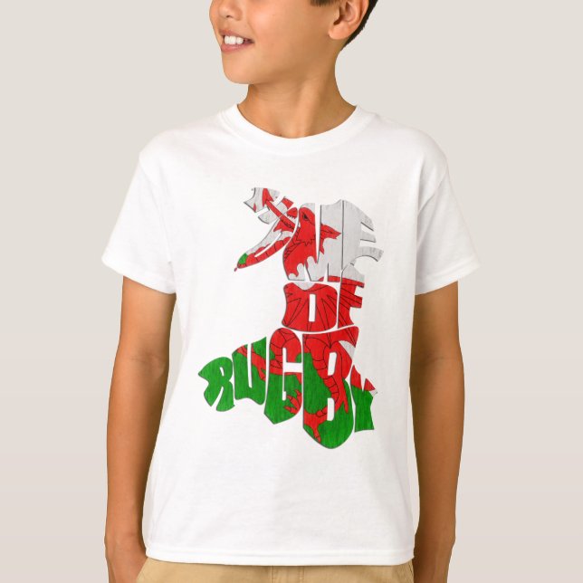 Camiseta Wales Hogar del Mapa de Rugby (Anverso)