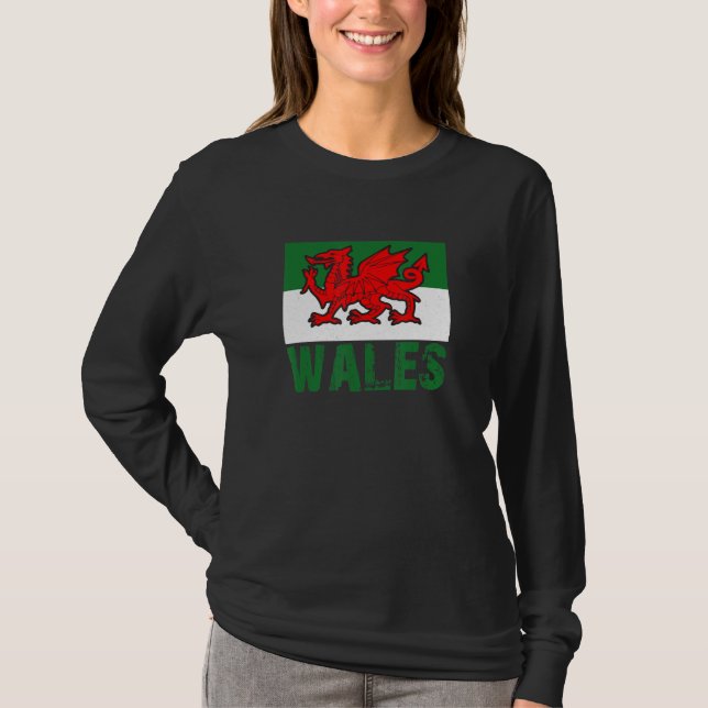 Camiseta Wales Rugby national flag Cardiff fan (Anverso)