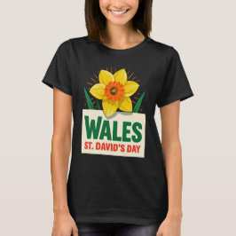 Camiseta Wales St Davids Day Daffodil Design