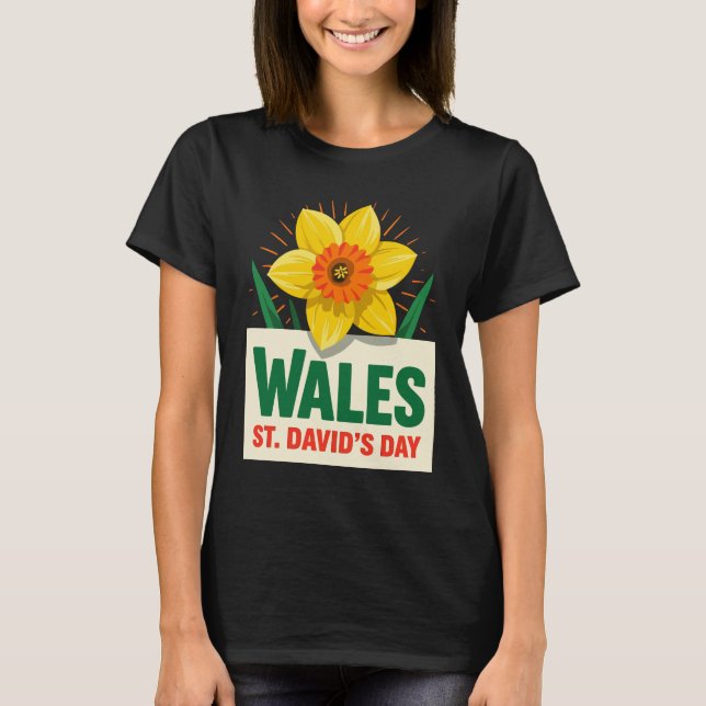 Camiseta Wales St Davids Day Daffodil Design (Anverso)