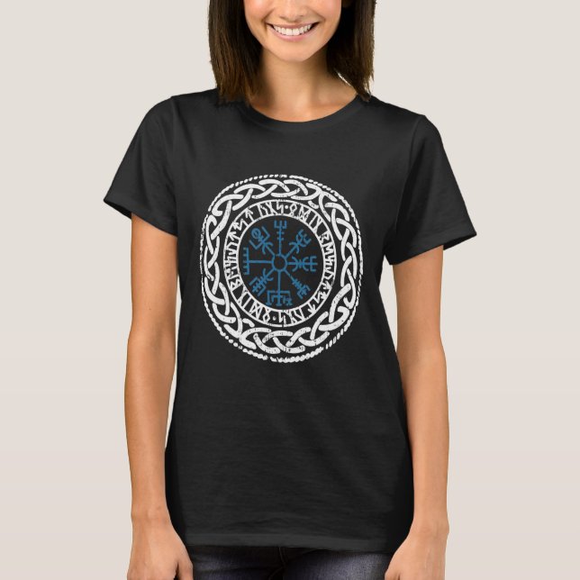 Camiseta Walhalla Compass Vegvisir Viking Celts German Viki (Anverso)