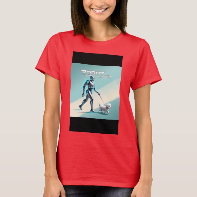 Camiseta Walk into the Future: Robot y el perro Sci-Fi (Anverso)