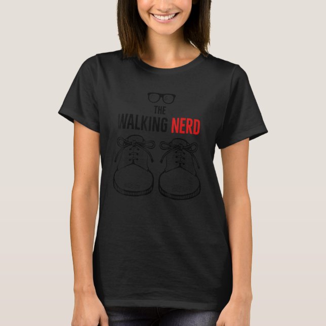 Camiseta Walking Nerds Rock Gamer Geek Fun Cute Nerd (Anverso)