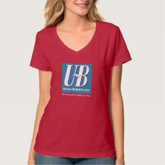 Camiseta Walla Walla Union Bulletin UB Logo de V-Cuello fem