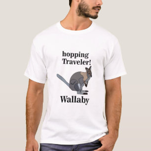 Camiseta Wallaby Animal Saltando Viajero Fauna Divertido