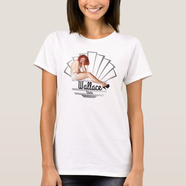 Camiseta Wallace Idaho Pinup Chica V4 (Anverso)
