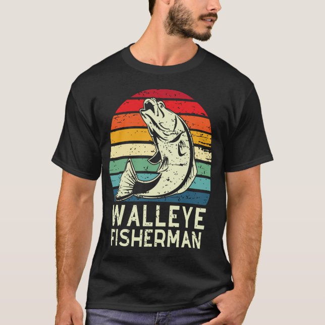 Camiseta walleye fishman diseño de pesca de walleye fresco  (Anverso)