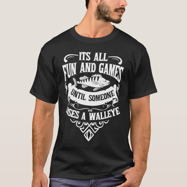 Camiseta Walleye Lure Pshing Walleye Fish (Anverso)