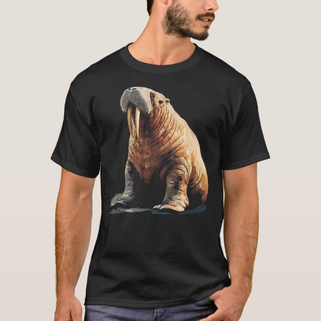 Camiseta Walrus Animal Motif Illustration Walrus (Anverso)