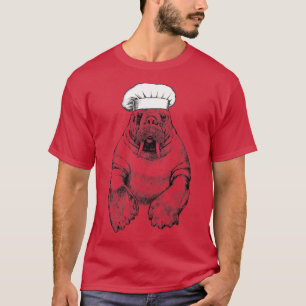 Camiseta Walrus Arctic Animal Chef Funny Cocinando Cocina