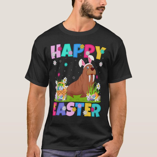 Camiseta Walrus Happy Easter Bunny Walrus Easter Sunday (Anverso)