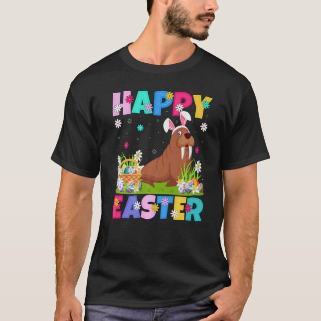 Camiseta Walrus Happy Easter Bunny Walrus Easter Sunday (Anverso)