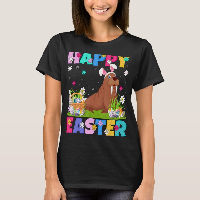 Camiseta Walrus Happy Easter Bunny Walrus Easter Sunday (Anverso)