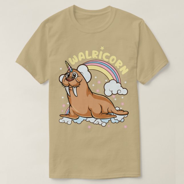 Camiseta Walrus Unicorn Animal del Mar Magnético (Diseño del anverso)