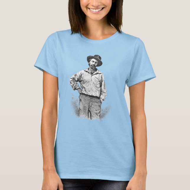 Camiseta Walt Whitman "Creo en una hoja de hierba" Cita (Anverso)