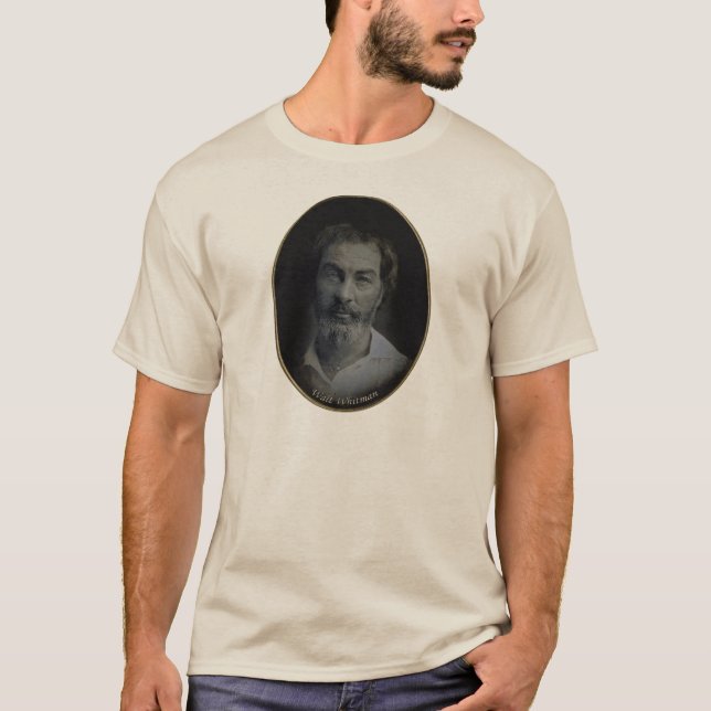 Camiseta Walt Whitman Mano-Teñió el retrato 1854 (Anverso)