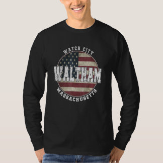 Camiseta Waltham Massachusetts, Vintage American flag