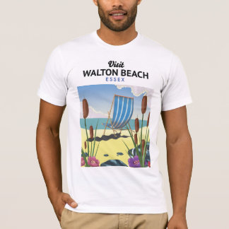 Camiseta Walton Beach, afiche de viaje de Essex Seaside