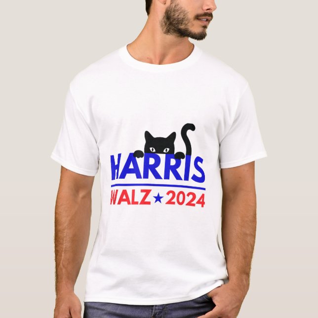 Camiseta Walz 2024 Funny Cat Election Kamala Harris Tim Wal (Anverso)