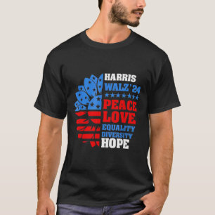 Camiseta Walz Peace Love Equality Hope Diversity