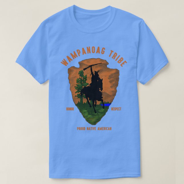 Camiseta Wampanoag Tribe Native American Honor Respect Vint (Diseño del anverso)