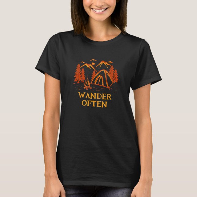 Camiseta Wander A Menudo Camping Camper Viaje Camper Viaje  (Anverso)