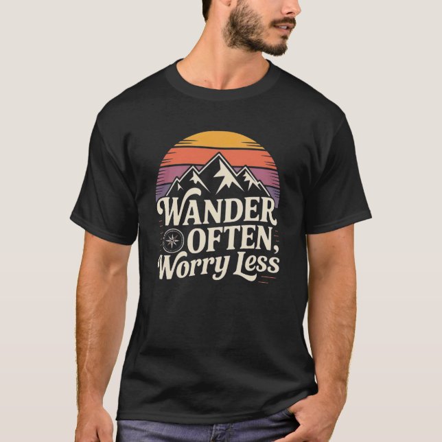 Camiseta Wander A menudo se preocupa menos - Wanderlust (Anverso)