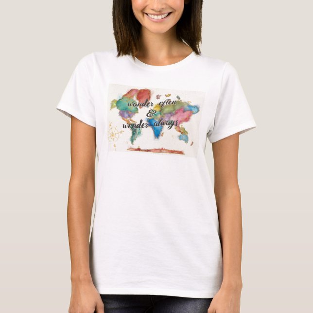 Camiseta Wander A Menudo, Wander Siempre Mapa Con Cita (Anverso)