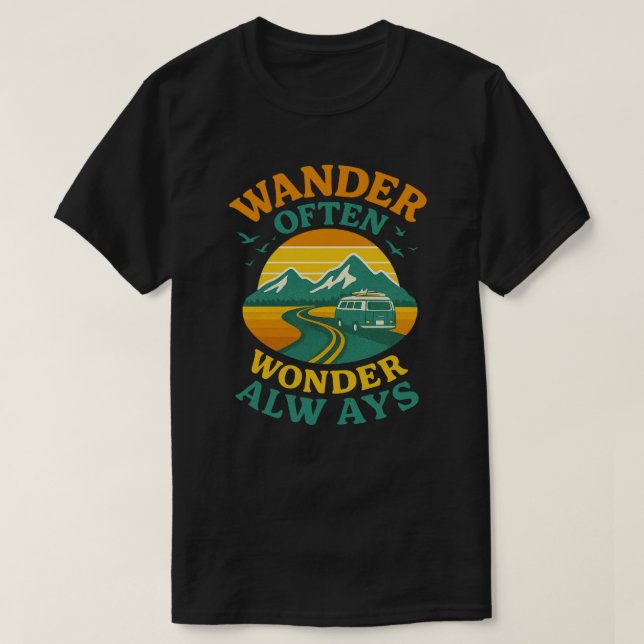Camiseta Wander A Menudo Wonder Always l Retro Viaje Cita , (Diseño del anverso)